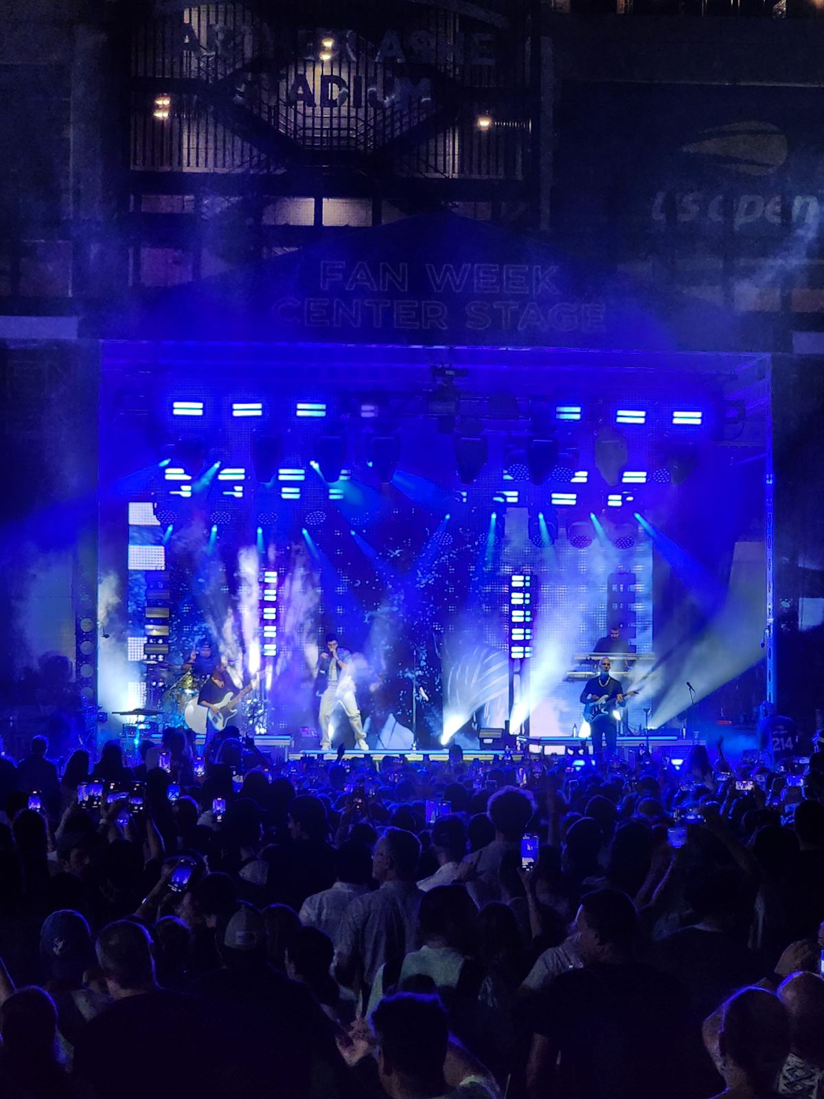 Festival stage, blue key with haze