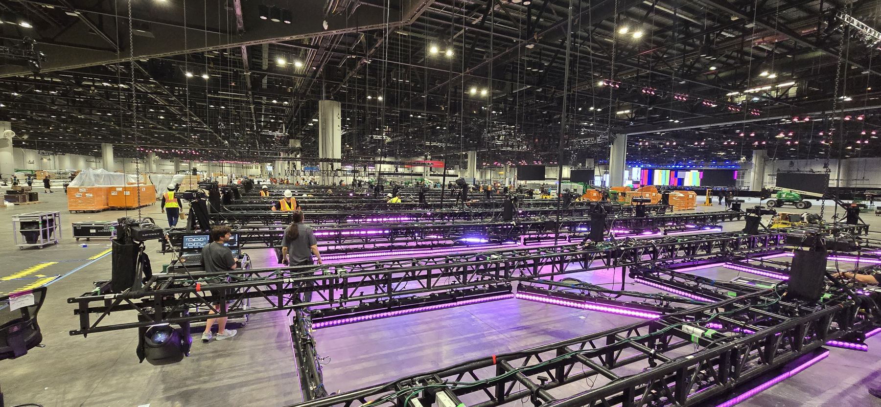 Truss build on the arena floor
