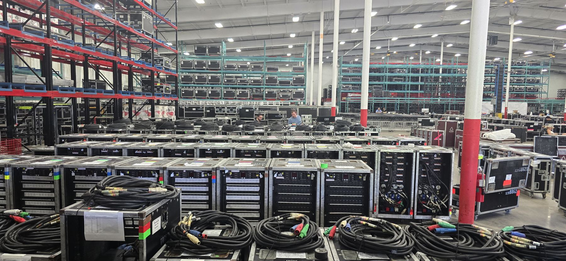 Dimmer racks and feeder, staged in the shop
